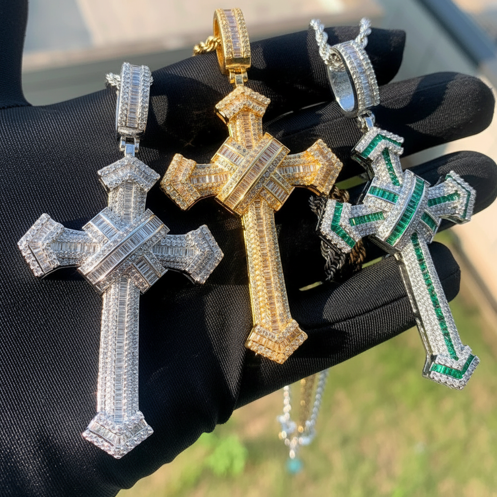 Three Gothic cross pendants without watermark